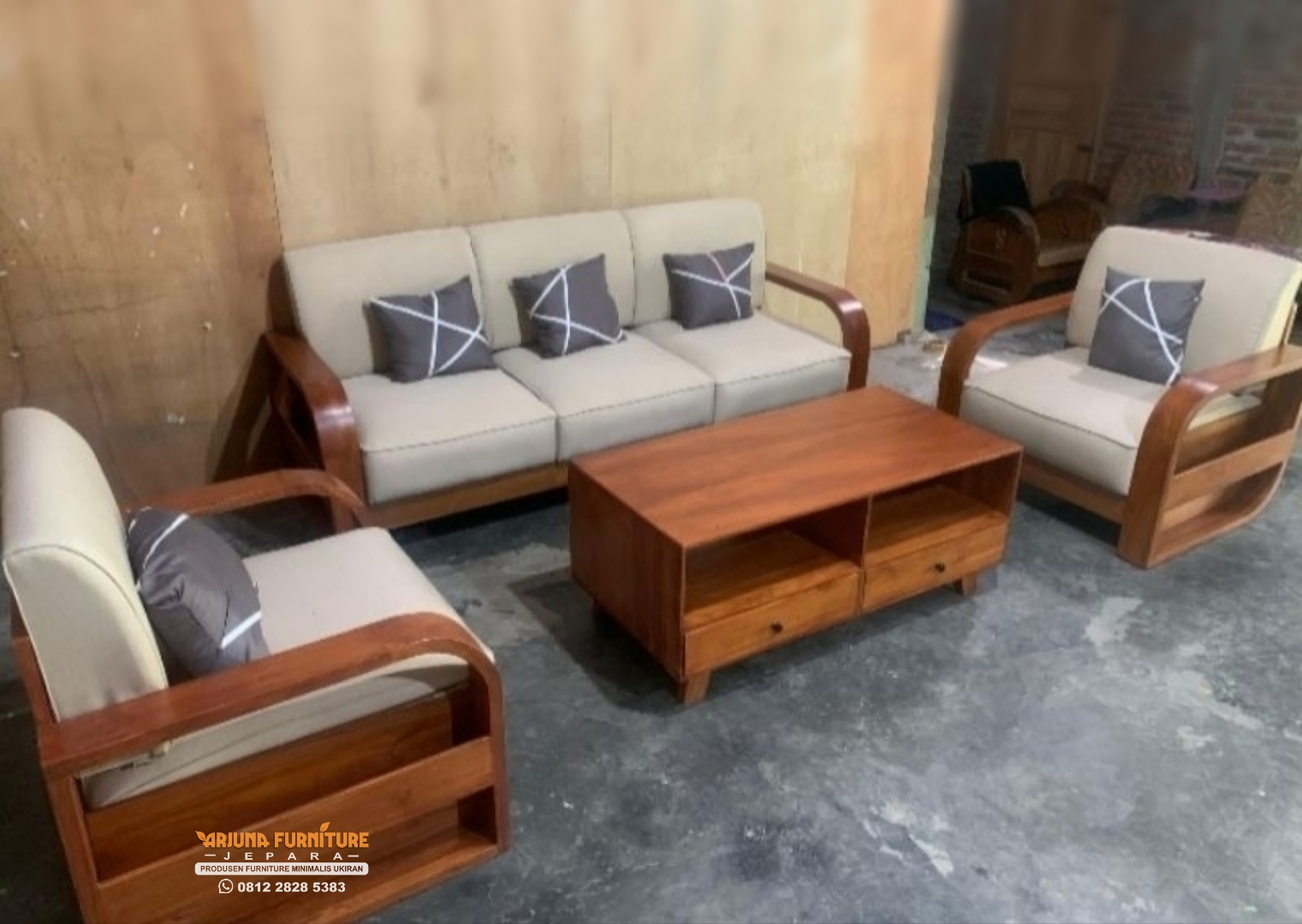 Kursi Tamu Sofa Minimalis Kayu Jati