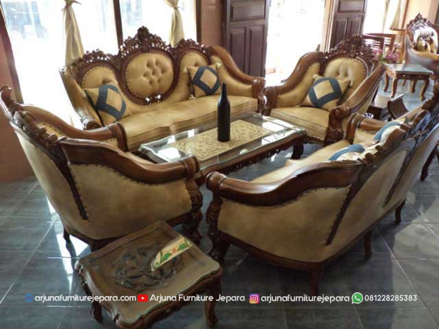 Kursi Tamu Sofa Ukir Mawar