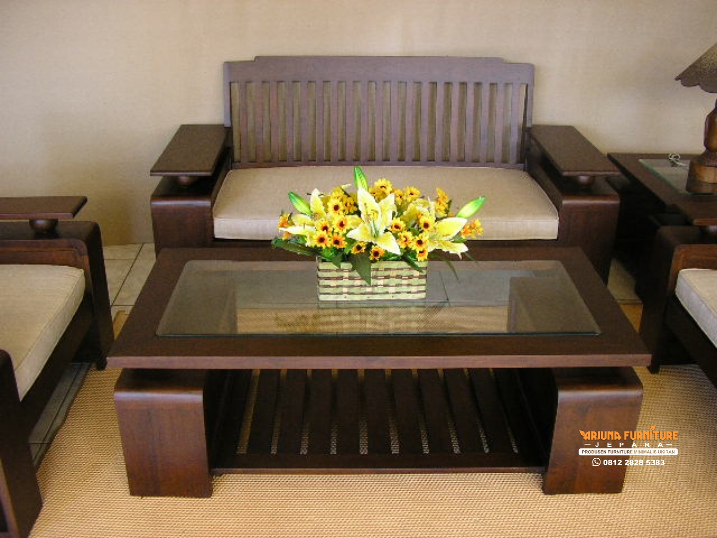 Kursi Tamu Jati Minimalis Bola