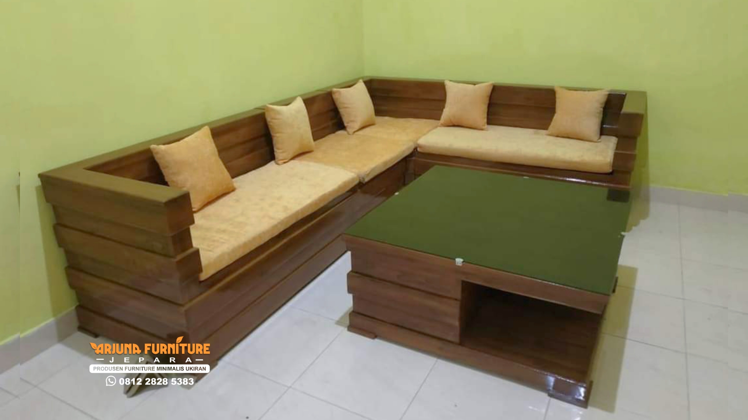 Kursi Tamu Sudut Jati Minimalis Modern