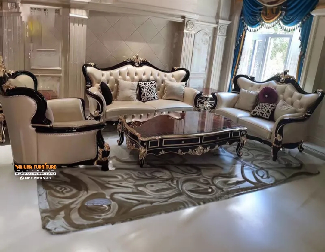 Sofa Tamu Klasik Eropa Ukir Mewah