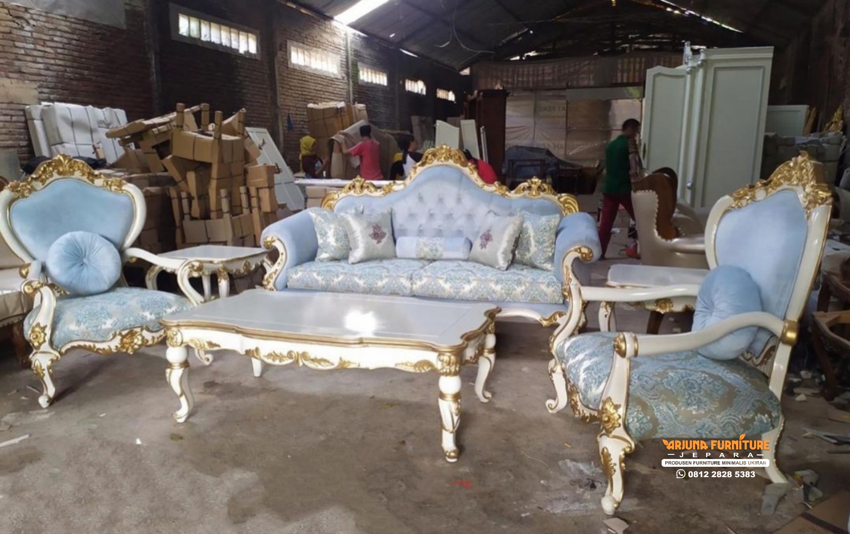 Sofa Tamu Luxury Classic Ukir Mewah