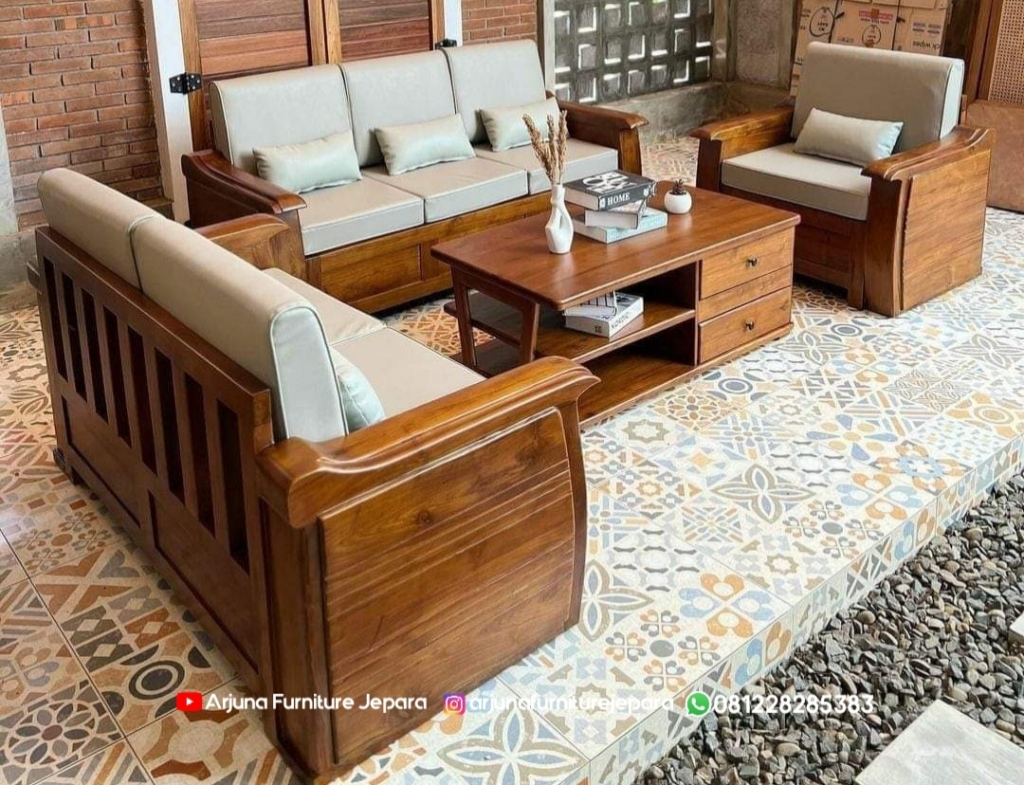 Kursi Tamu Jati Minimalis Modern