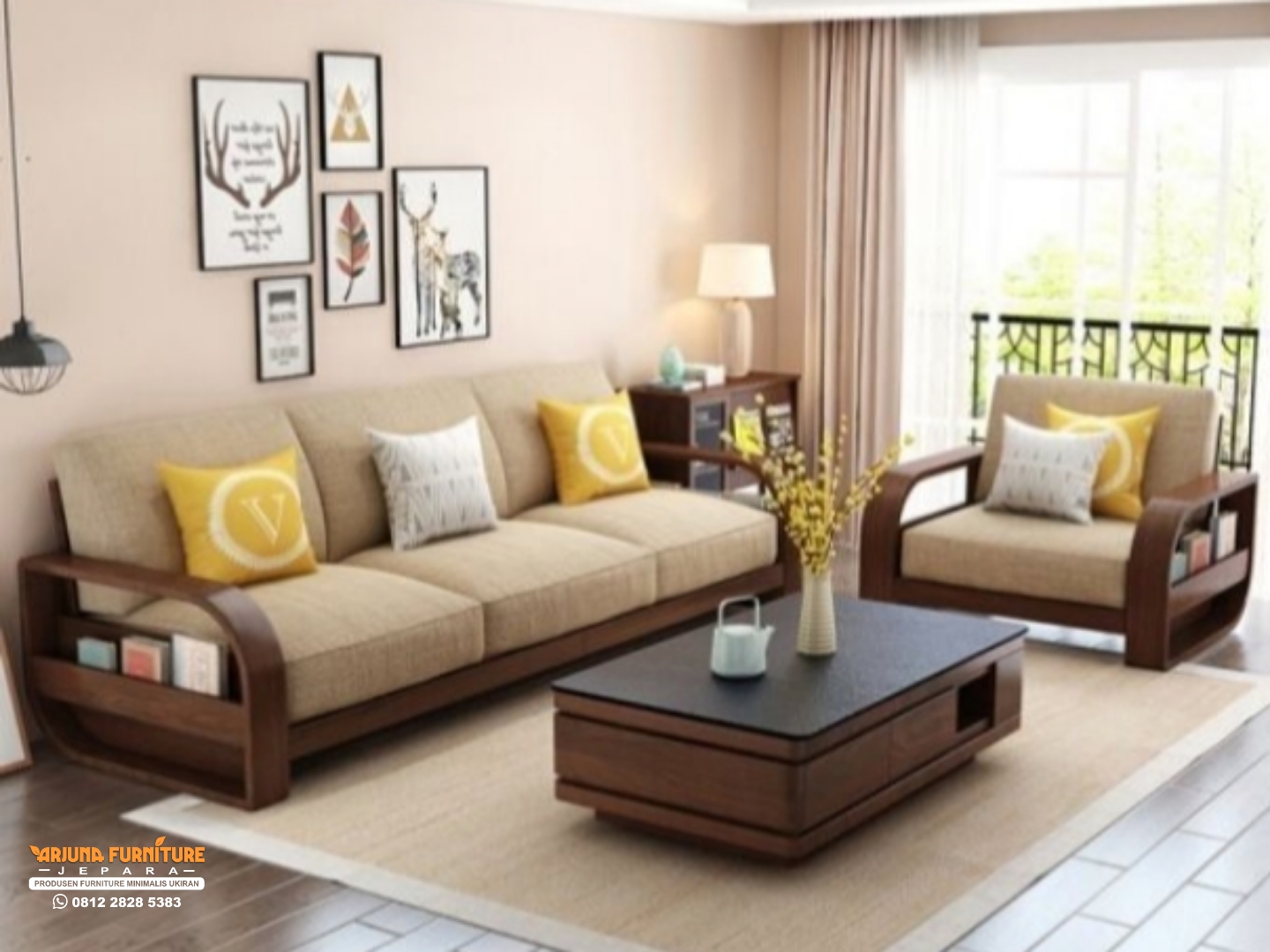 Set Kursi Tamu Kayu Jati Minimalis Modern