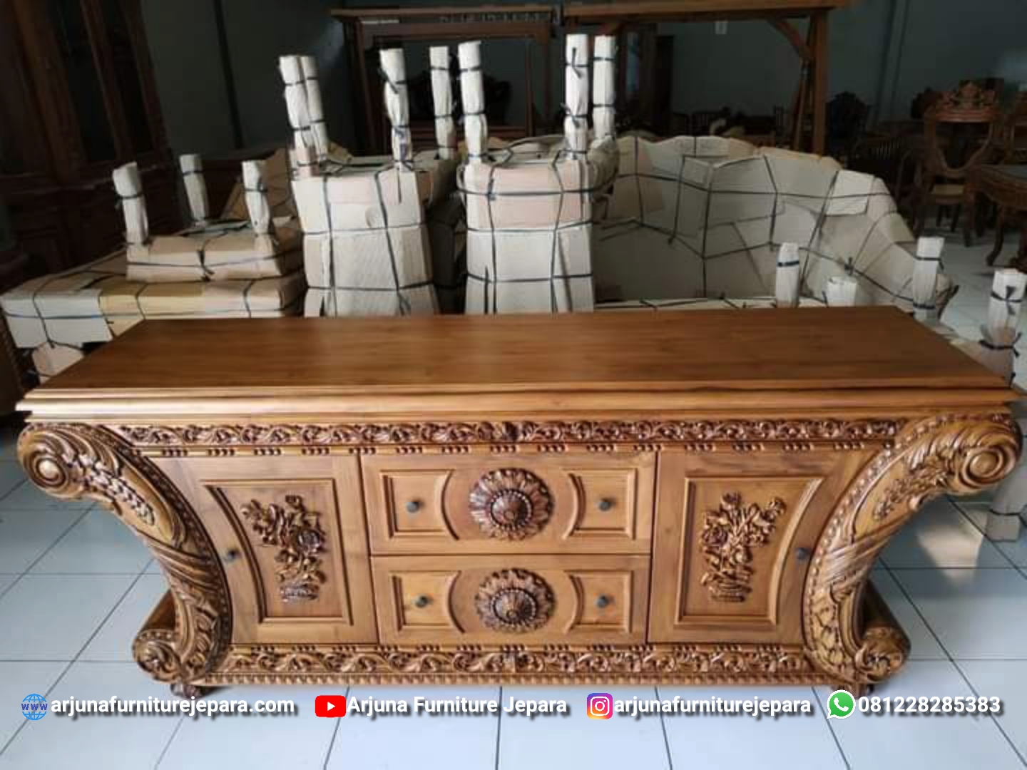 Bufet Meja Tv Konde Ukir Jepara