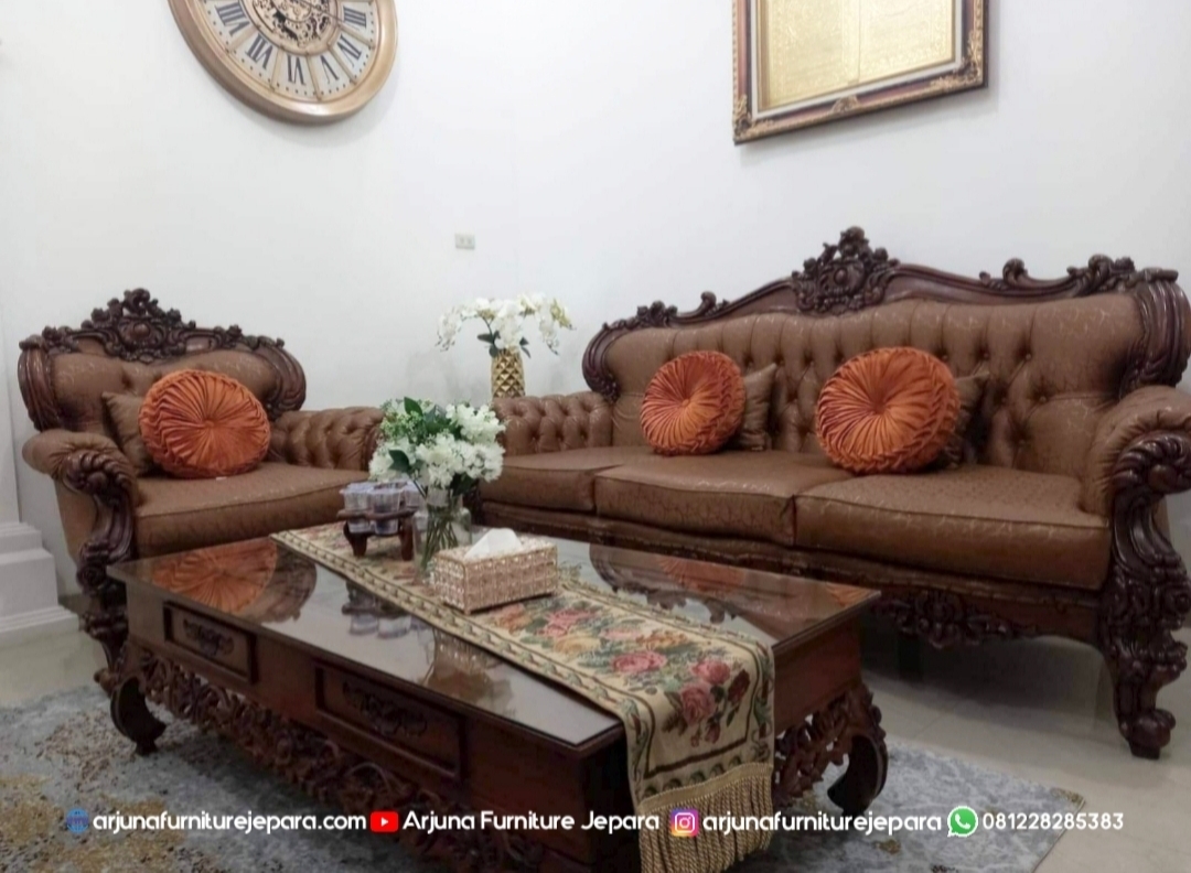 Kursi Sofa Tamu Akik Ukir Jepara