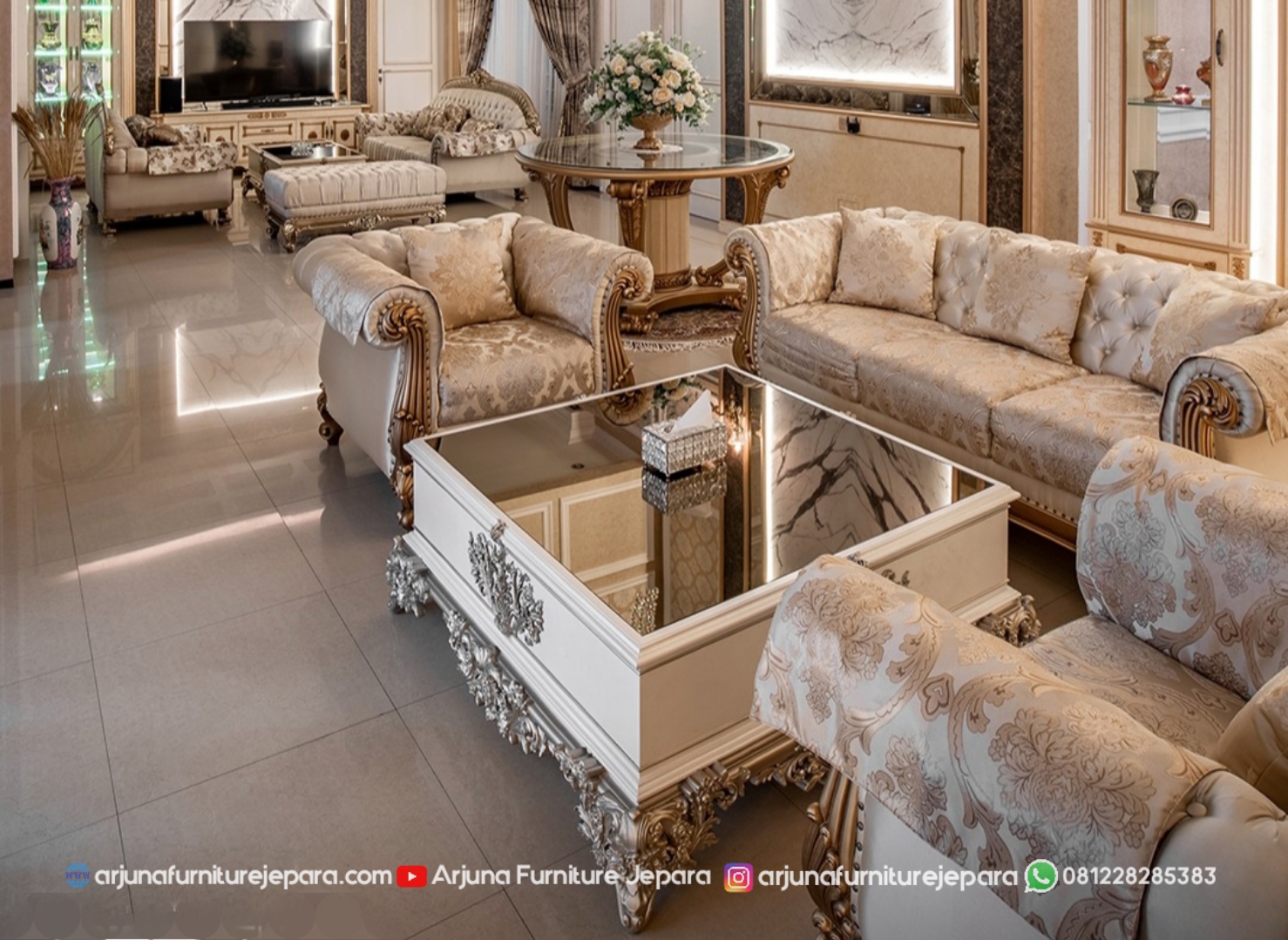 Sofa Tamu Chester Luxury Ukir Mewah