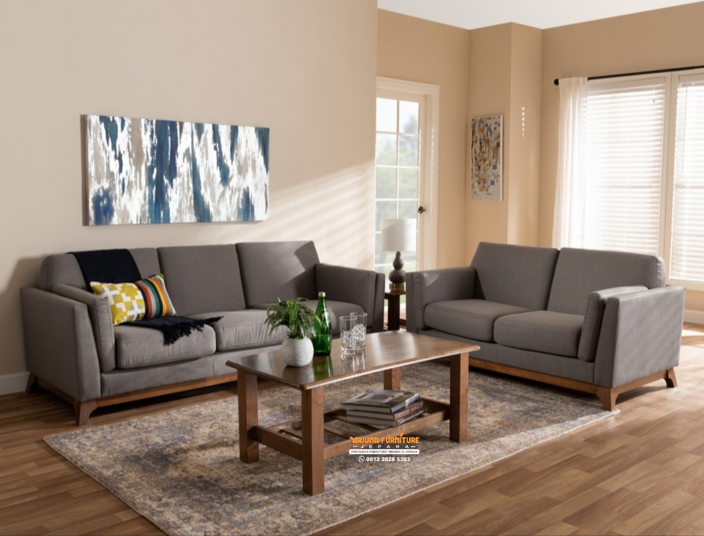 Sofa Tamu Jati Minimalis Elegant Model Baru