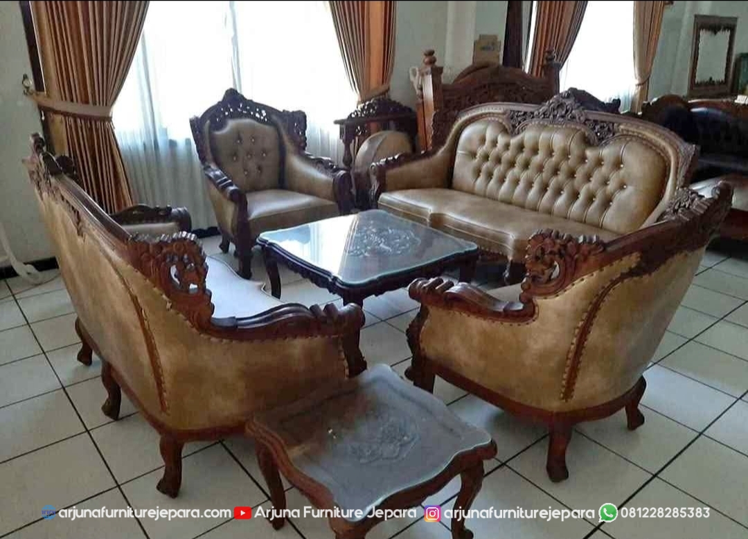 Sofa Tamu Virginia Jepara Ukir Mewah