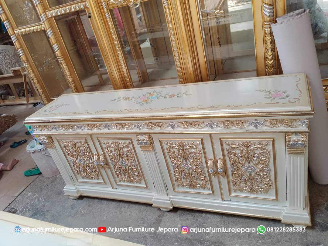 Bufet Tv Minimalis Air Brush Ukir Mewah