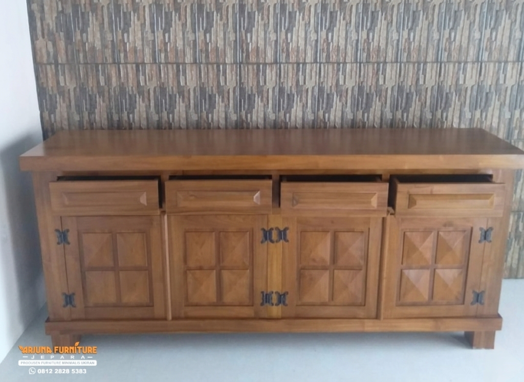 Bufet Tv Minimalis Diamond, Bufet Tv Kayu Jati Mimimalis,