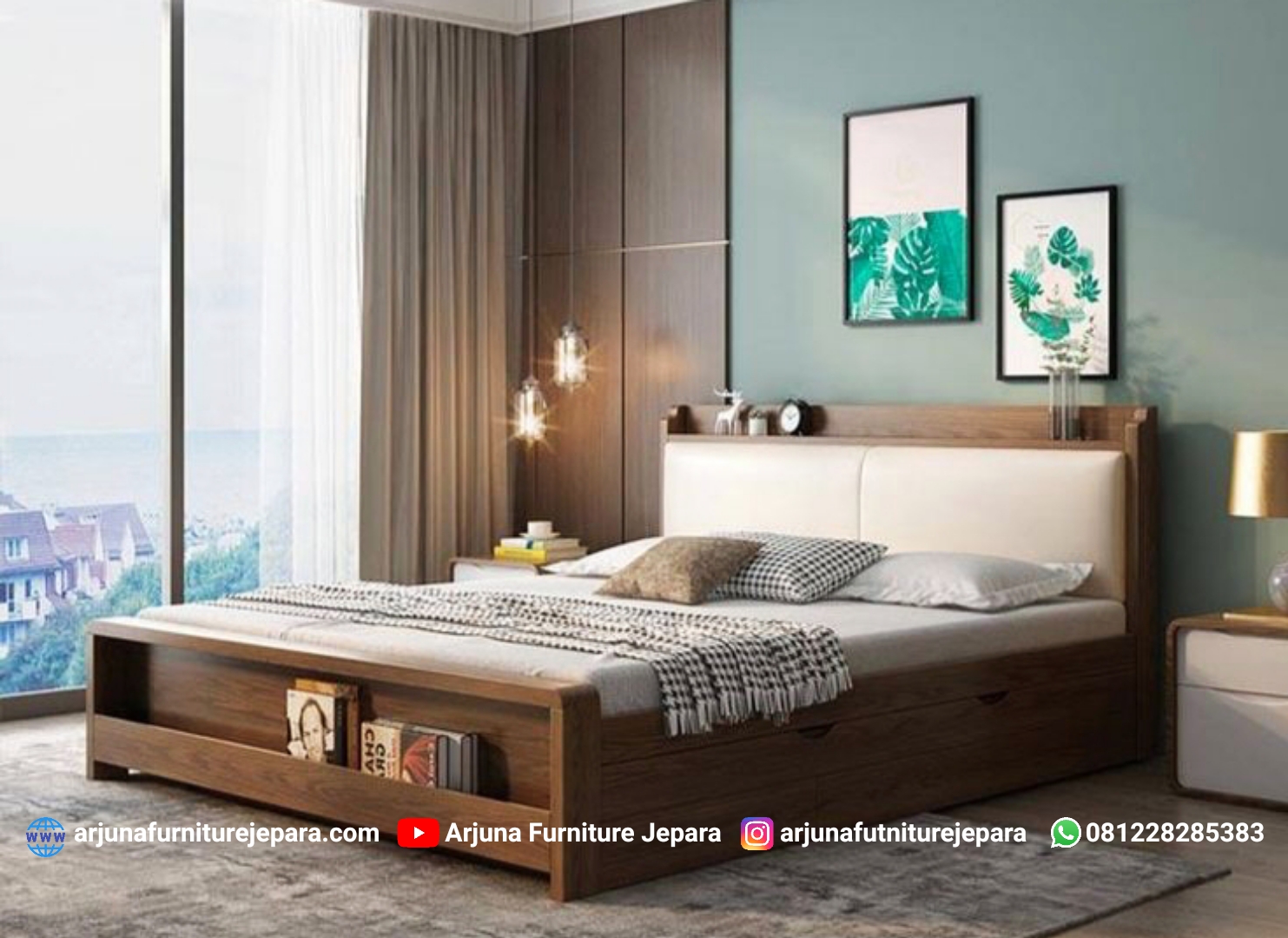 Tempat Tidur Kayu Jati Minimalis Modern