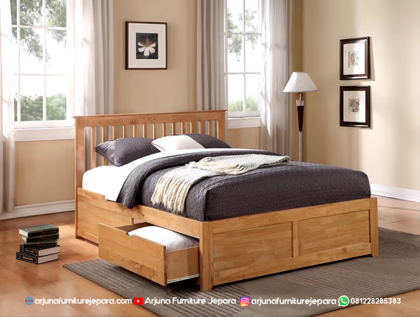 Tempat Tidur Laci Minimalis Jari Jari