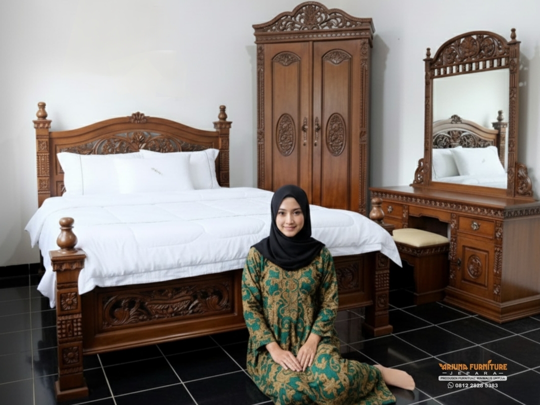 1 Set Tempat Tidur Pengantin Ukir Jepara