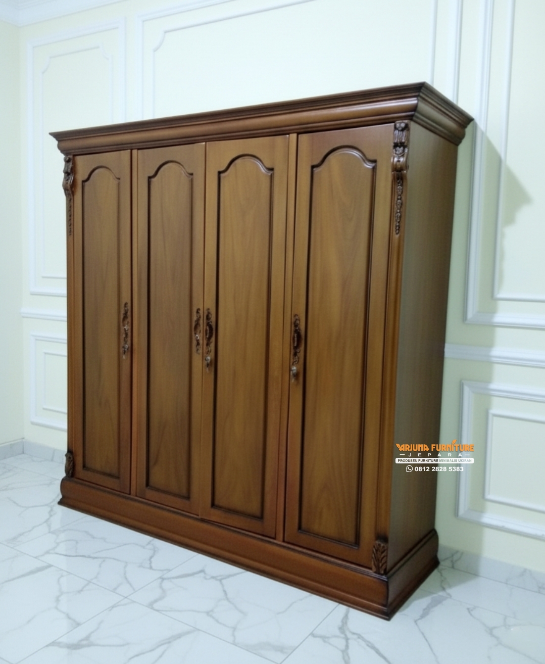 Lemari Baju Jati Minimalis Klasik