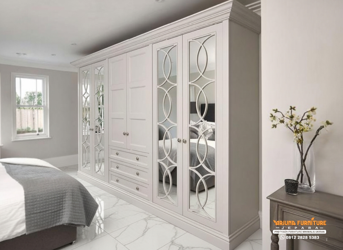 Lemari Pakaian 6 Pintu Minimalis Klasik Modern