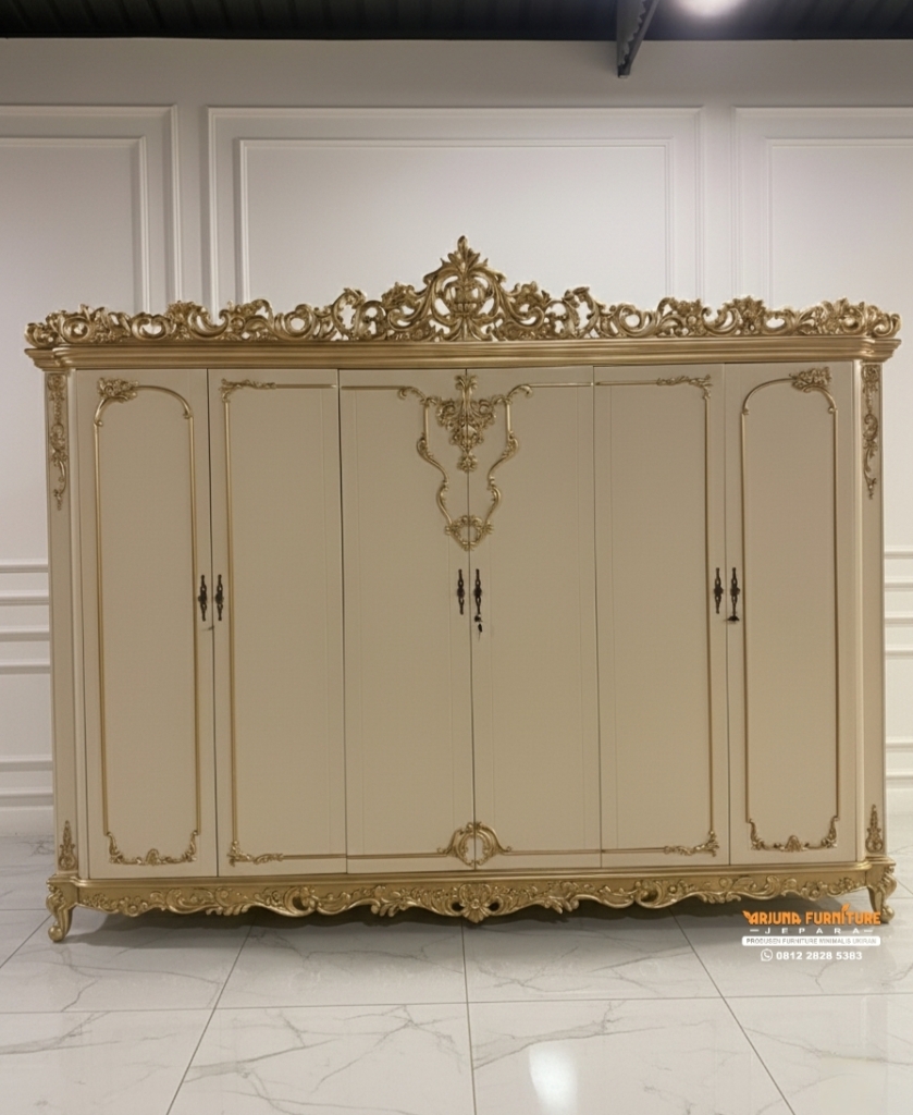 Lemari Pakaian 6 Pintu Ukir Mewah