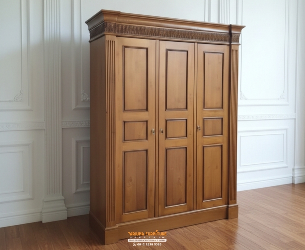 Lemari Pakaian Kayu Jati Minimalis