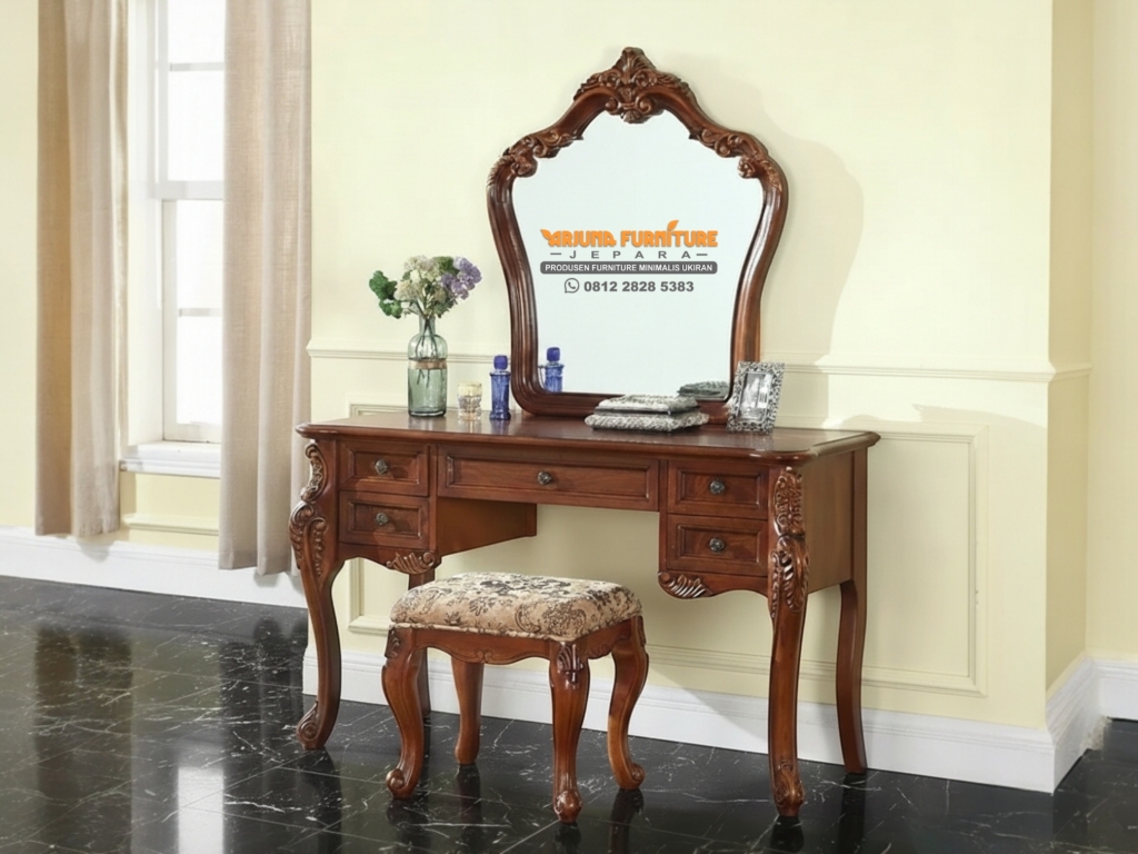 Model Meja Rias Jati Ukir Mewah, meja rias mewah,