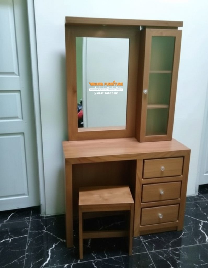 Meja Rias Kayu Jati, Meja Rias Jati Minimalis Elegan,