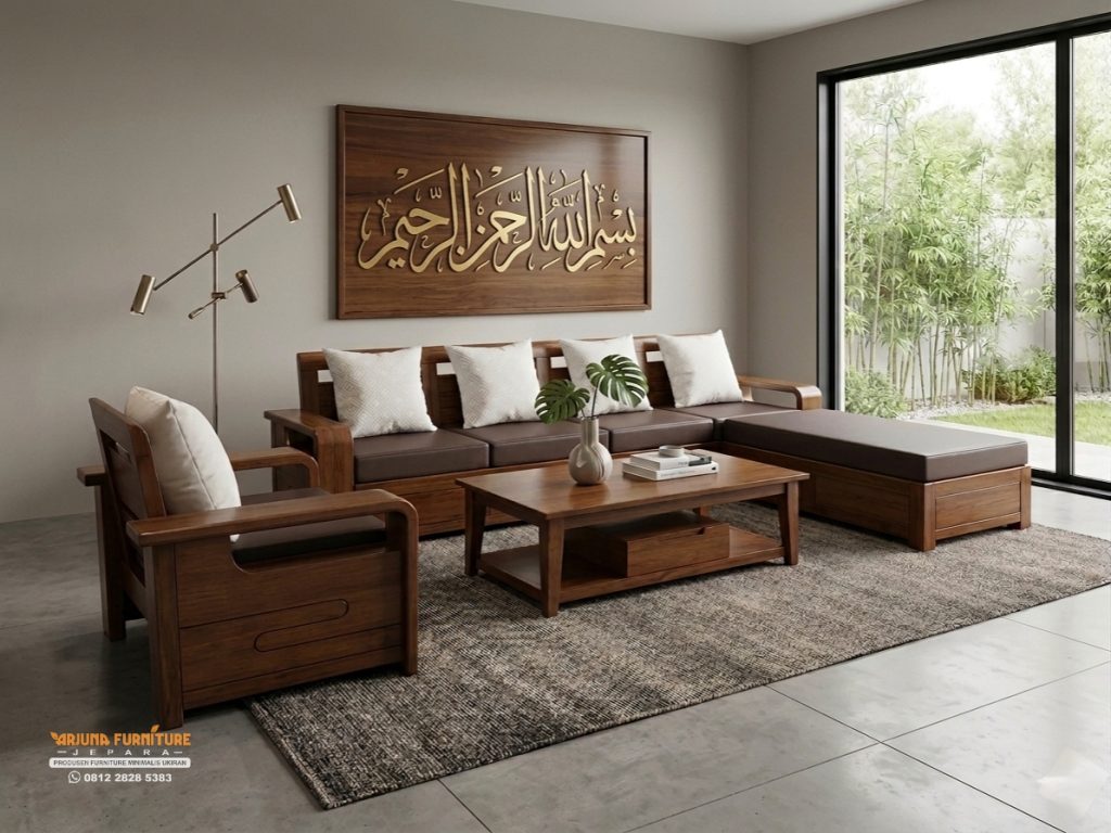 Sofa Tamu Jati Sudut Terbaru, Kursi Tamu Sudut