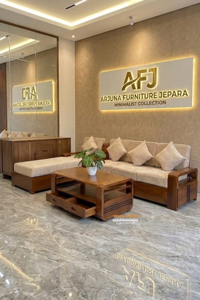 Sofa Tamu Sudut Kayu Jati, Kursi Tamu Minimalis