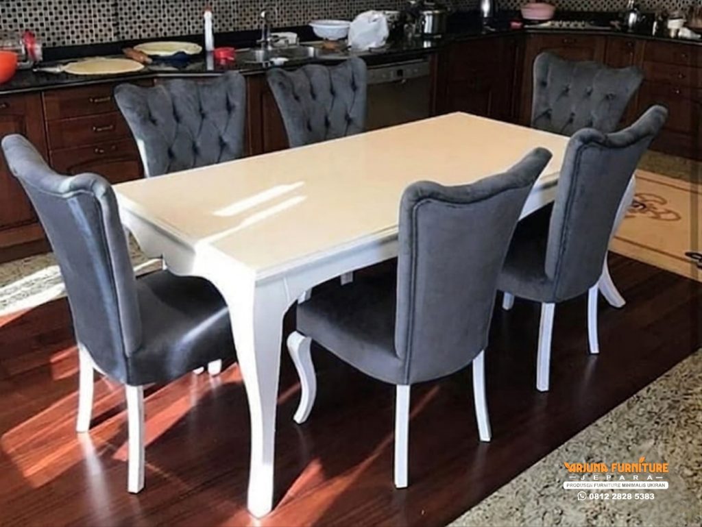 Meja Makan Classic Modern, Meja Makan Putih