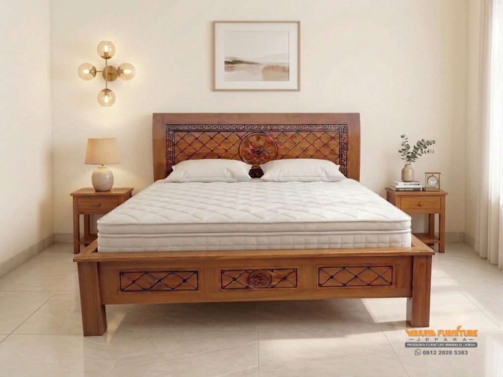Tempat Tidur Minimalis Ukir Jepara