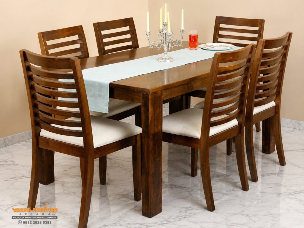 Meja Makan Kayu Minimalis Kekinian