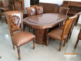 Set Meja Makan 6 Kursi Ukir Jepara