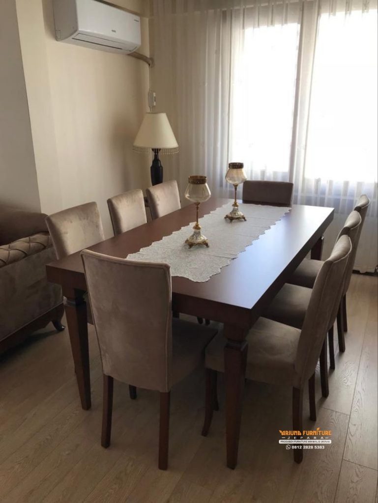 Set Meja Makan Kayu Jati Minimalis
