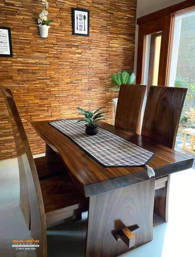 Set Meja Makan Kayu Solid
