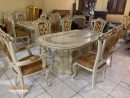 Set Meja Makan Mewah Klasik 6 Kursi